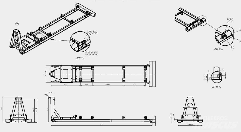  Haakarm frame Hencon نصف مقطورات قابلة للفك