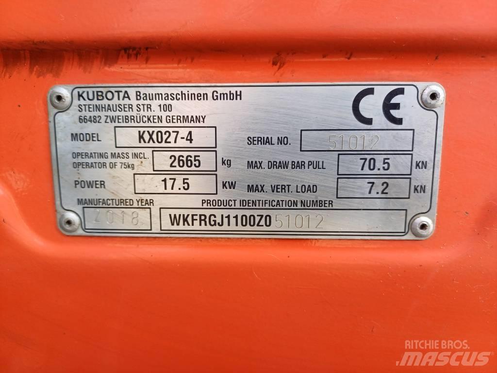Kubota KX027-4 حفارات صغيرة أقل من 7 طن (حفارات صغيرة)