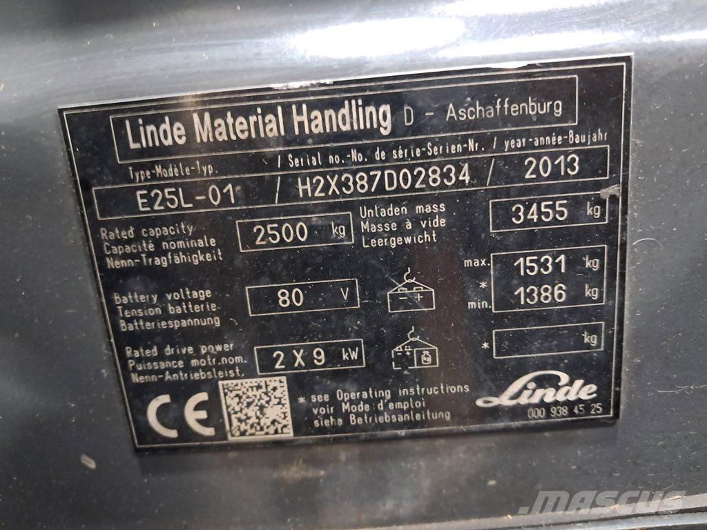 Linde E25L-01 شاحنات ذات رافعات شوكية تعمل بالكهرباء