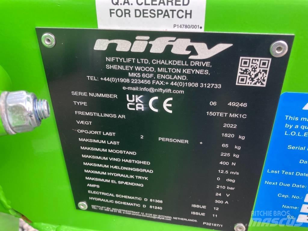 Niftylift 150TET المنصات الهوائية المثبتة على مقطورة