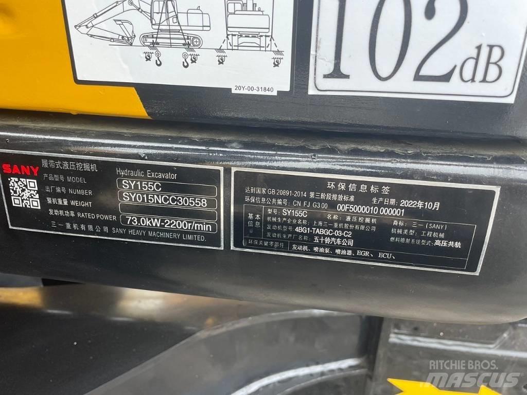 Sany SY 155 C حفارات وسط 7 طن - 12 طن
