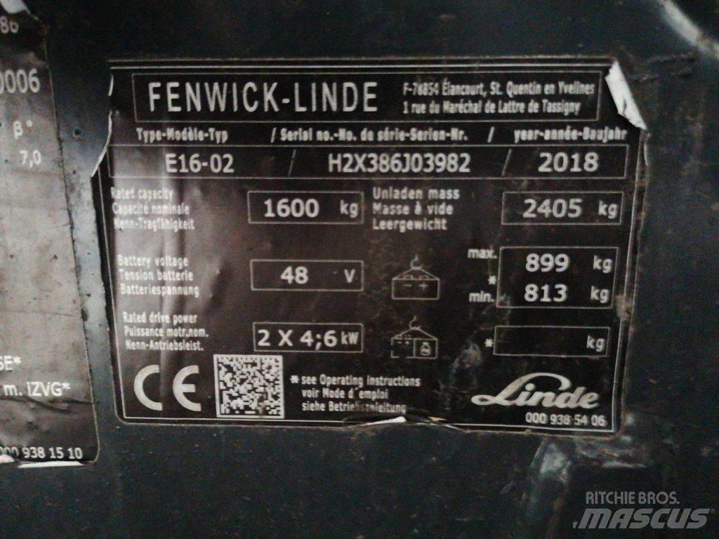 Linde E16-02 شاحنات ذات رافعات شوكية تعمل بالكهرباء