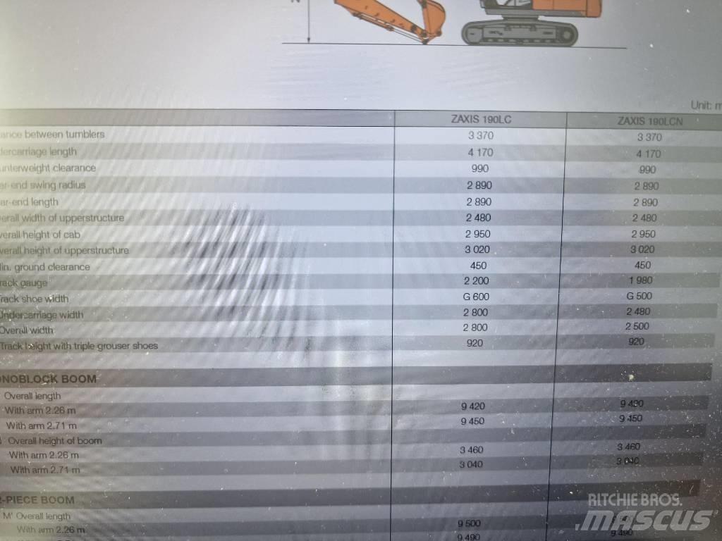 Hitachi ZX190LC-6 حفارات زحافة