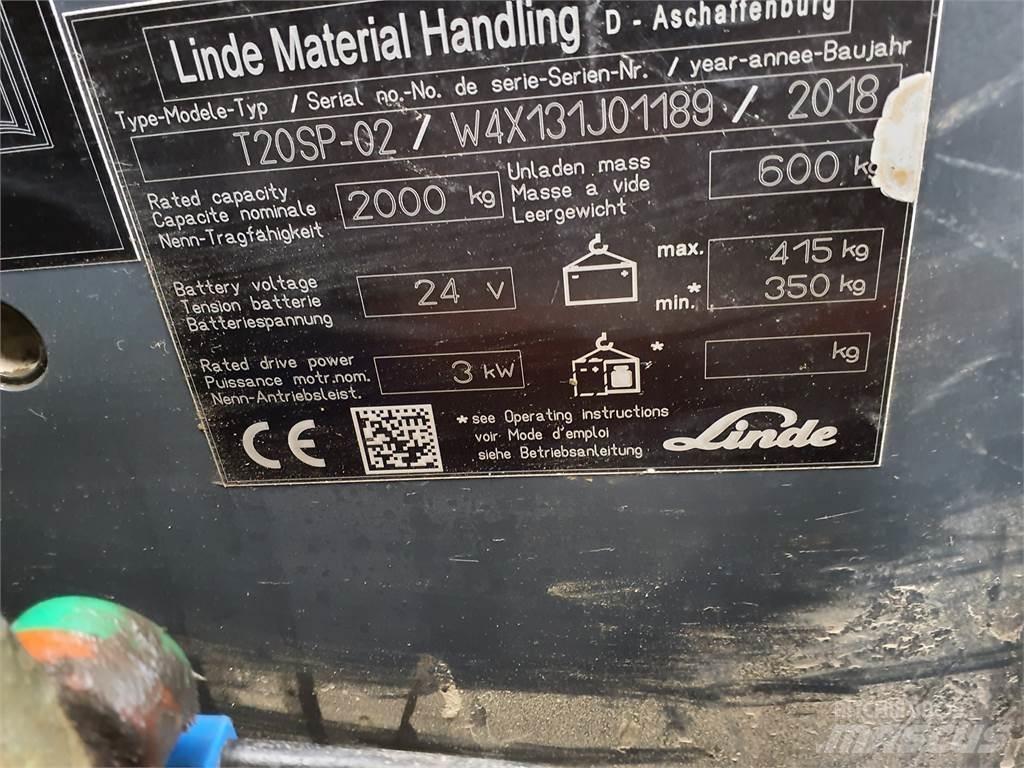 Linde T20SP kurz معدات الرفع منخفض المستوى
