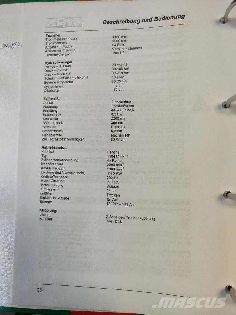 JENZ MU 2000D آلات تمزيق المخلفات