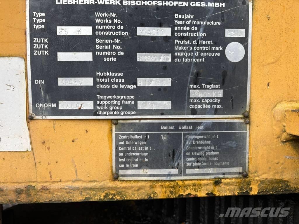 Liebherr 35 K رافعات برجية