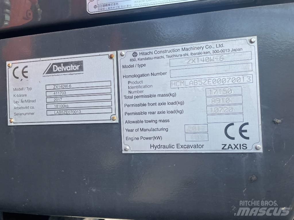 Hitachi ZX 140 W-6 حفارات بعجل