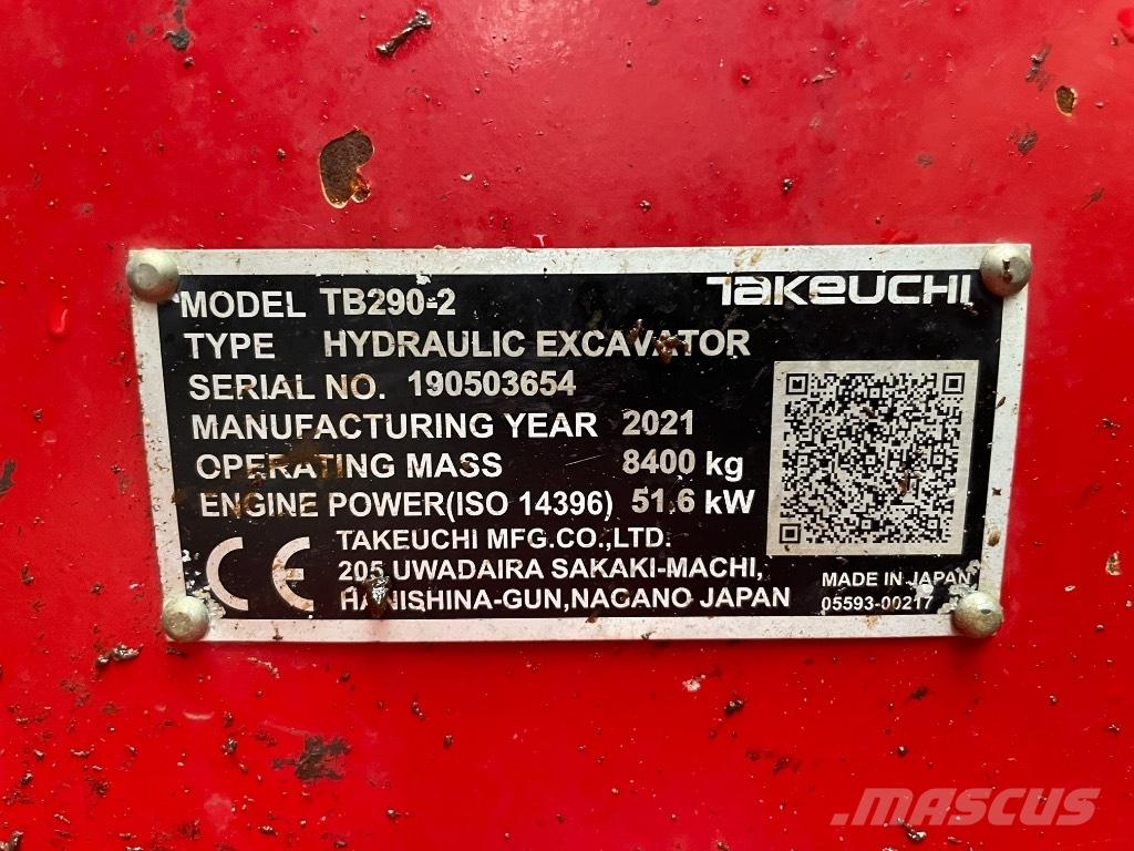 Takeuchi TB 290 حفارات وسط 7 طن - 12 طن