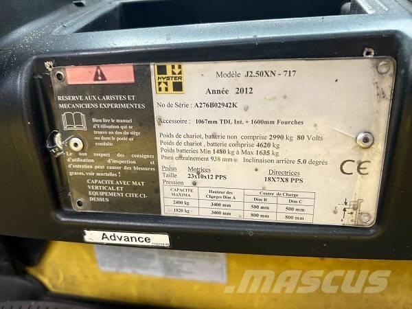 Hyster J2.5XN شاحنات ذات رافعات شوكية تعمل بالكهرباء