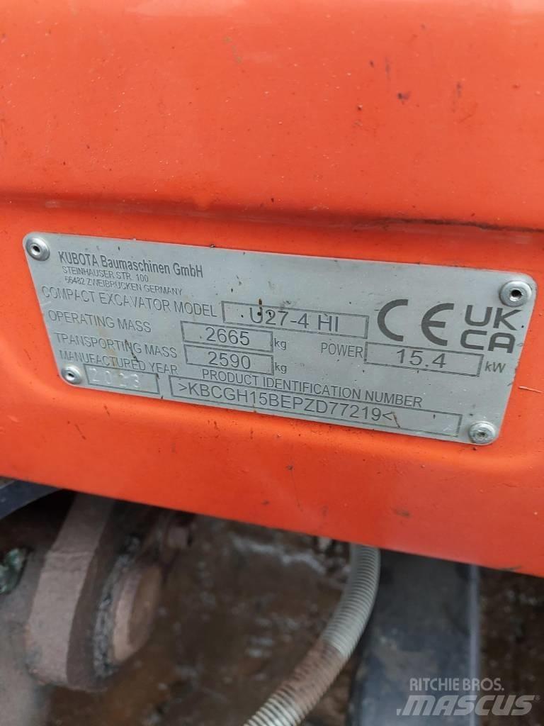 Kubota U 27-4 حفارات صغيرة أقل من 7 طن (حفارات صغيرة)