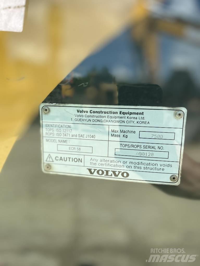 Volvo ECR 58 PLUS حفارات وسط 7 طن - 12 طن