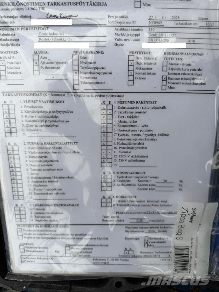 Genie SX 135 XC رافعات سلة مفصلية