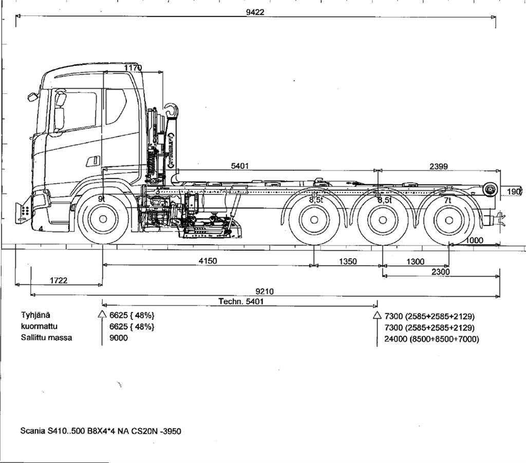 Scania R590 8x4 شاحنات الرافعات الخطافية