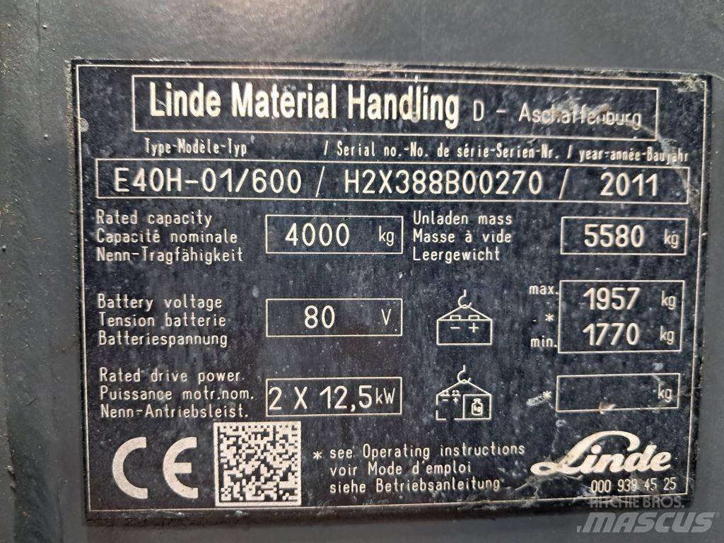 Linde E40H-01/600 شاحنات ذات رافعات شوكية تعمل بالكهرباء