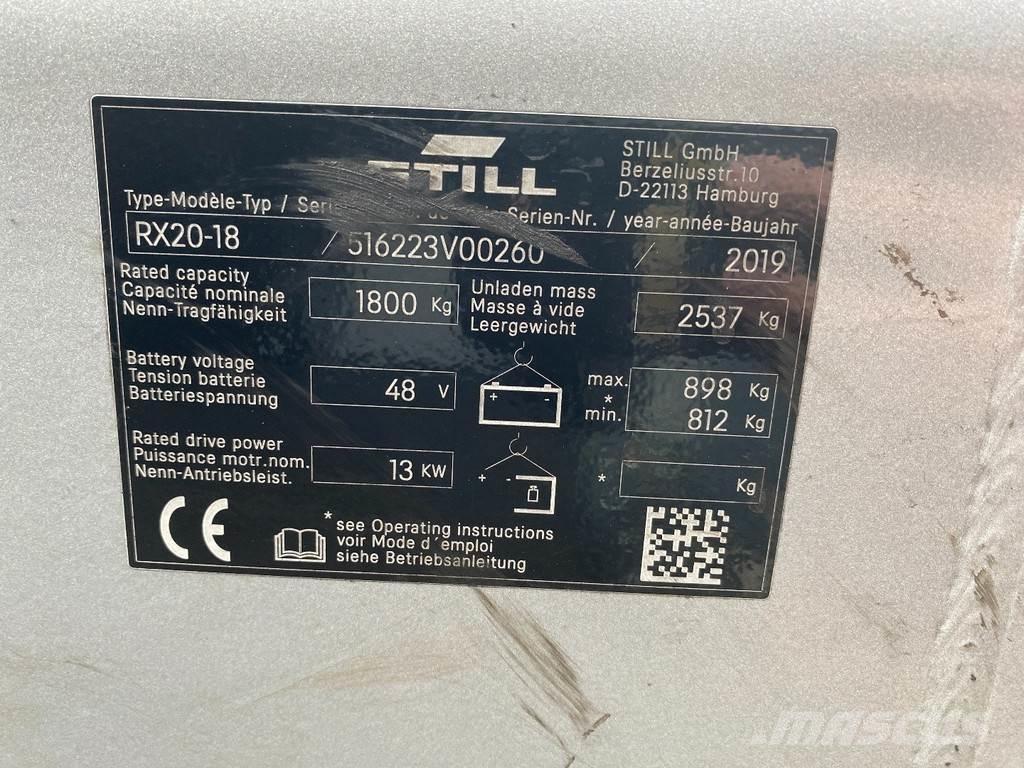 Still RX20-18 شاحنات ذات رافعات شوكية تعمل بالكهرباء