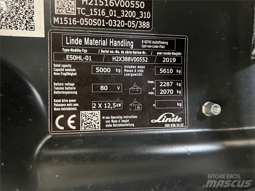 Linde E50HL-01 شاحنات ذات رافعات شوكية تعمل بالكهرباء