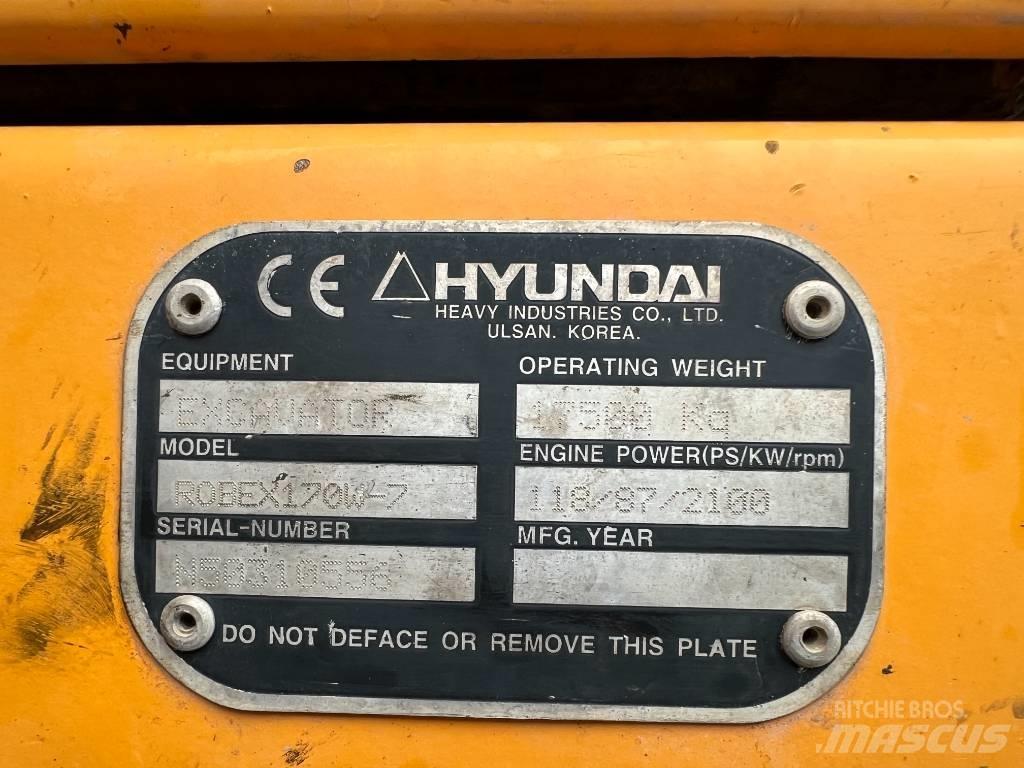 Hyundai R 170W-7 حفارات بعجل