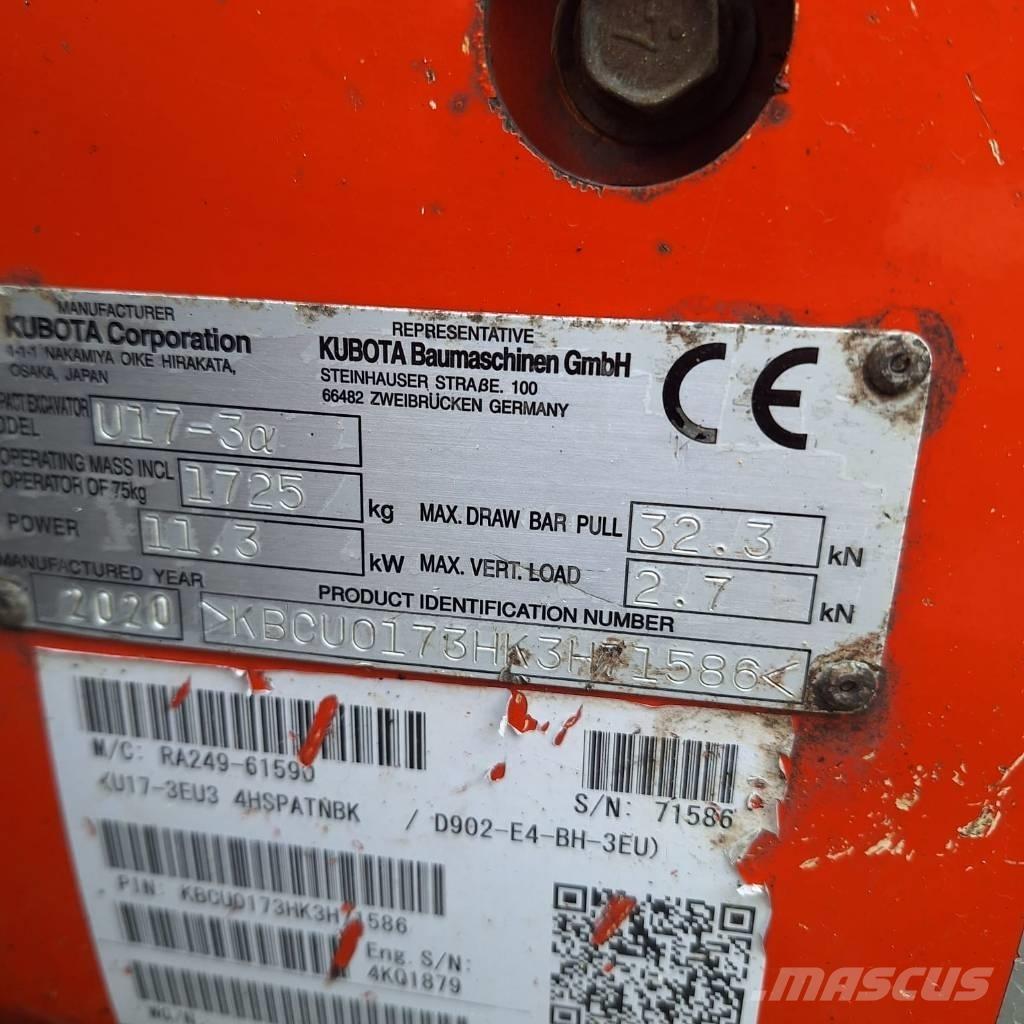 Kubota U 17-3 حفارات صغيرة أقل من 7 طن (حفارات صغيرة)