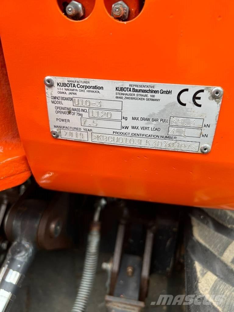 Kubota U 10-3 حفارات صغيرة أقل من 7 طن (حفارات صغيرة)