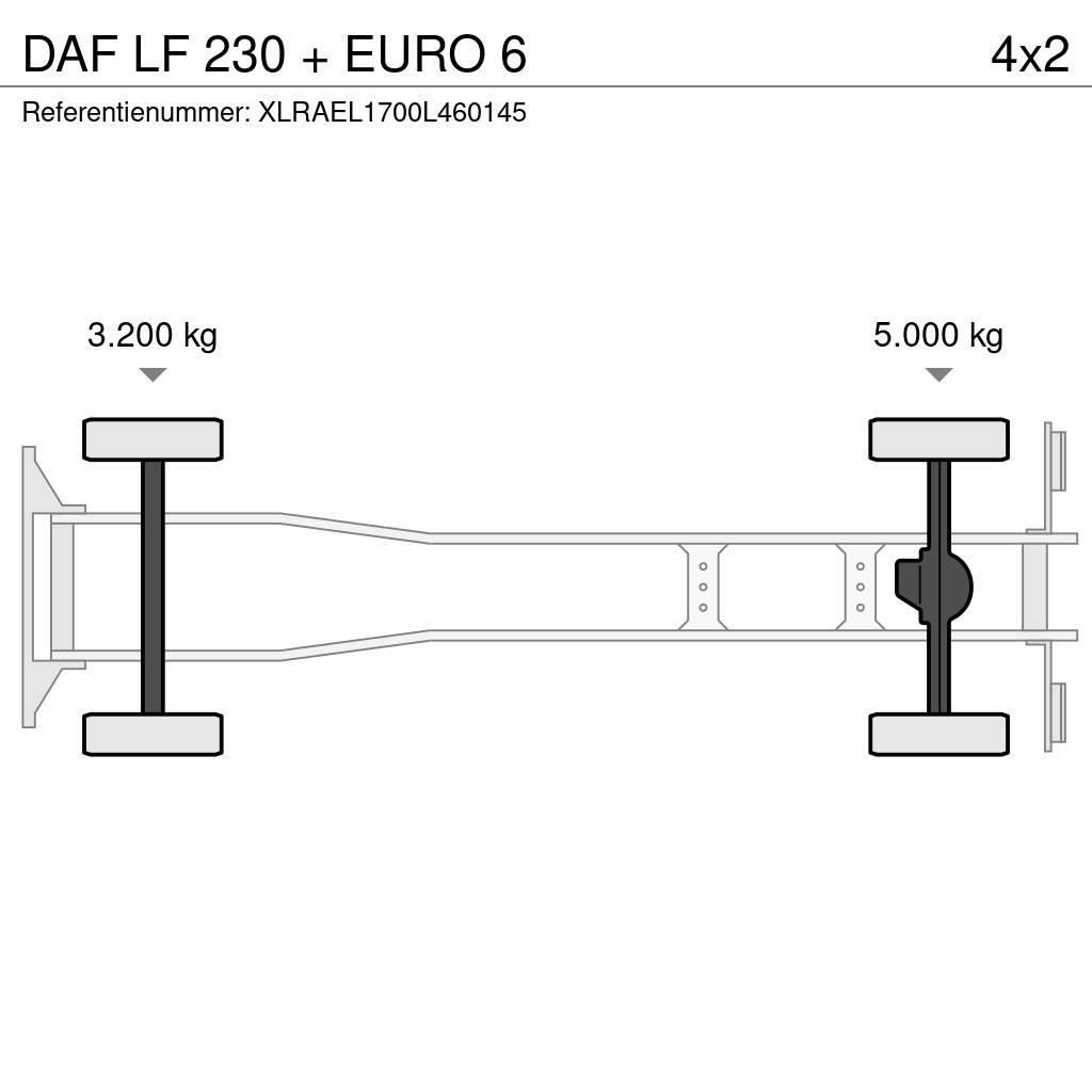 DAF LF 230 + EURO 6 شاحنات ذات هيكل صندوقي