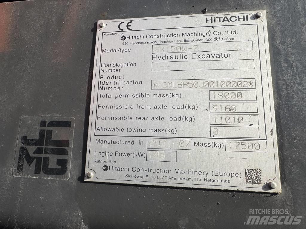 Hitachi ZX 150 W-7 حفارات بعجل