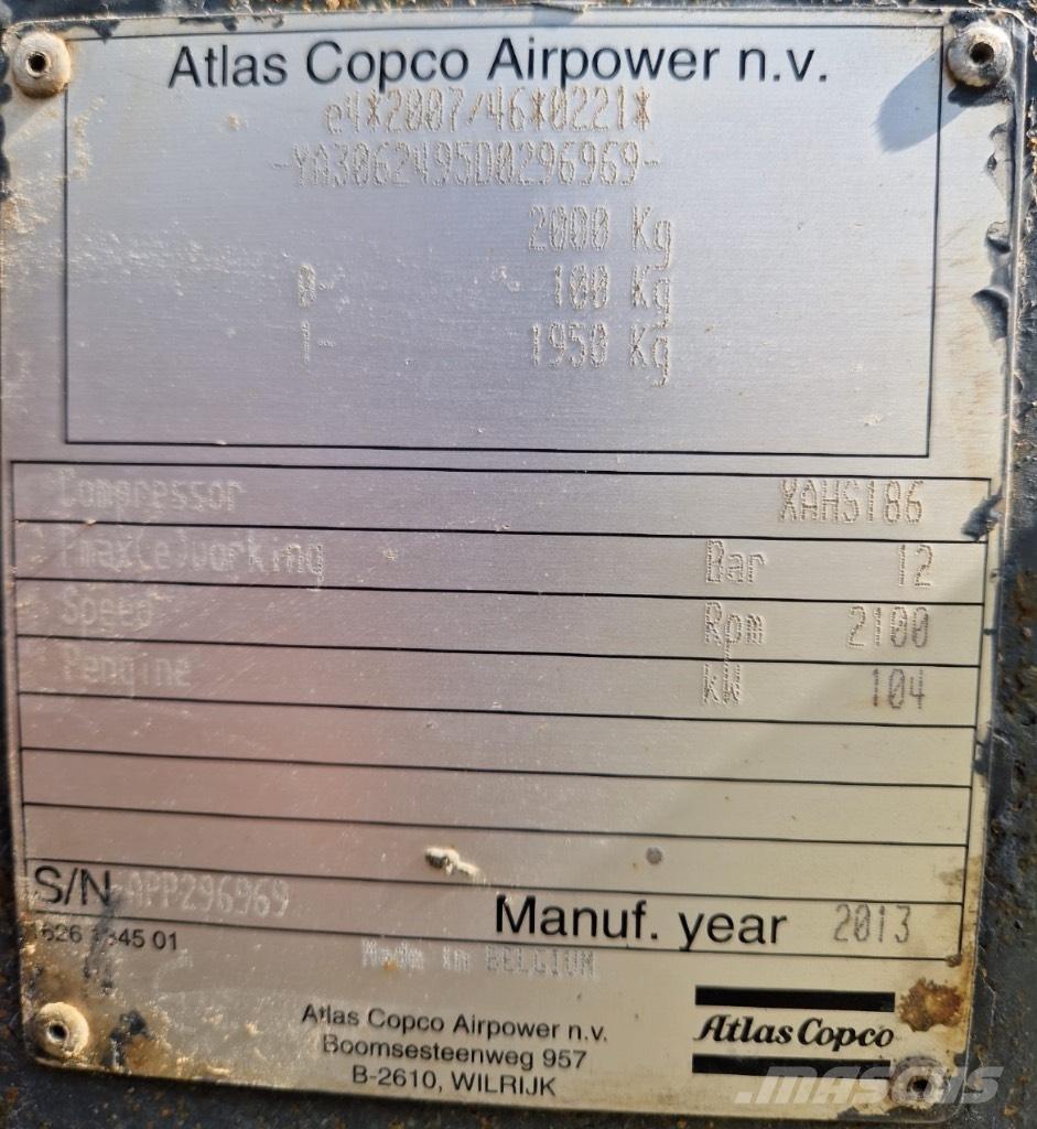 Atlas Copco XAHS 186 مكابس