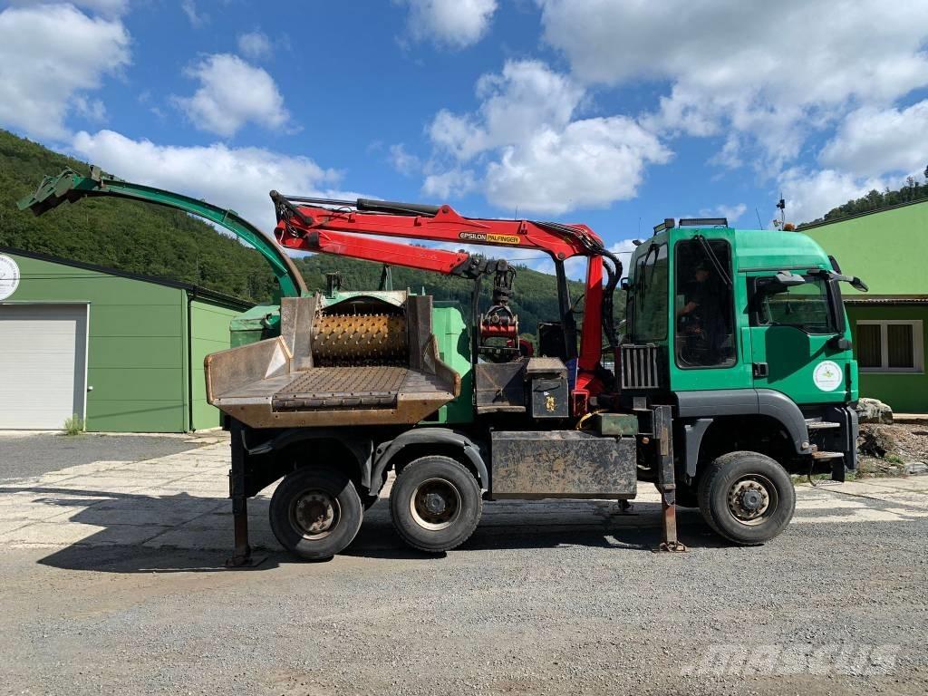 JENZ MAN TGS 6x4 ماكينات تقطيع أخشاب الحراجة