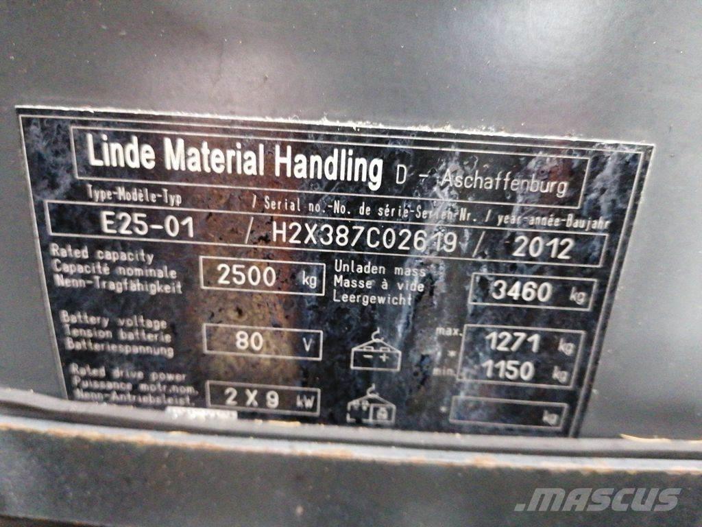 Linde E25-01 شاحنات ذات رافعات شوكية تعمل بالكهرباء