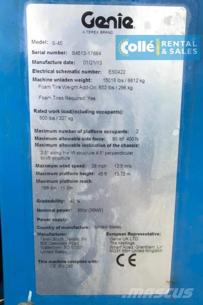 Genie S-45 | 2013 رافعات سلة تلسكوبية