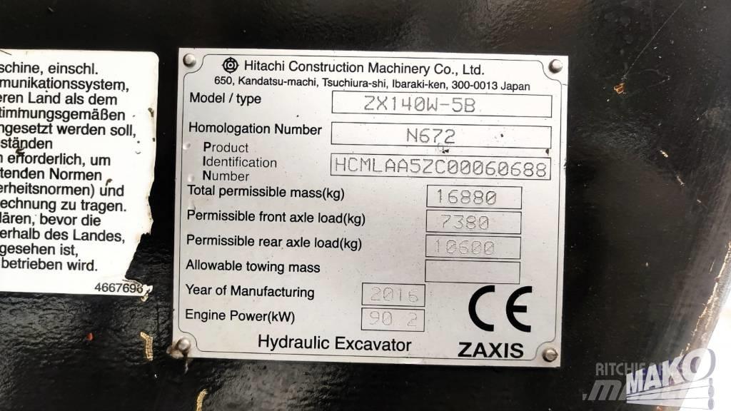Hitachi ZX 140 W-5 حفارات بعجل