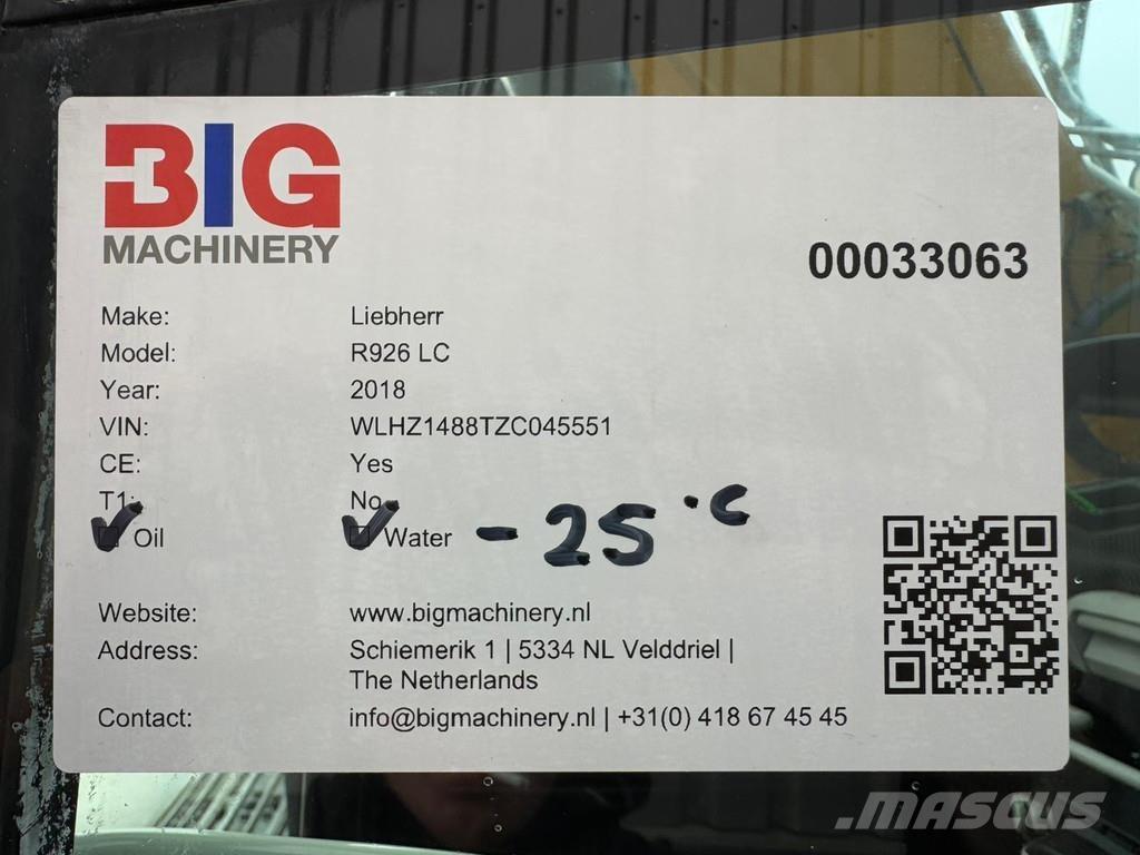 Liebherr R926 LC حفارات زحافة