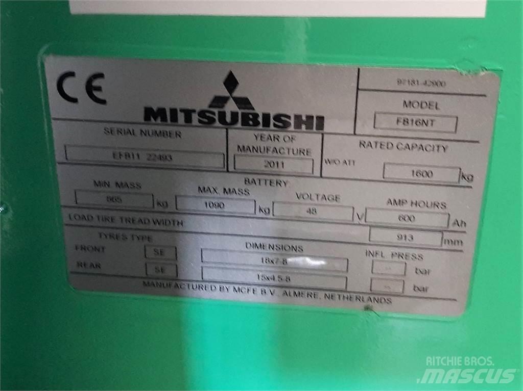 Mitsubishi FB16NT شاحنات ذات رافعات شوكية تعمل بالكهرباء