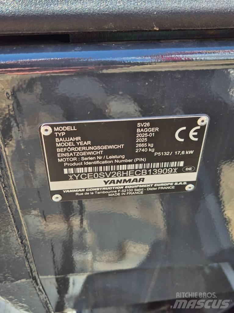 Yanmar SV26 Advance حفارات صغيرة أقل من 7 طن (حفارات صغيرة)
