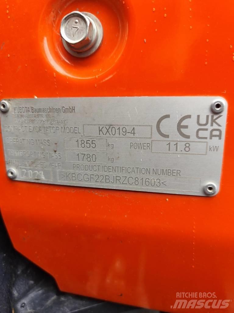 Kubota KX 019-4 حفارات صغيرة أقل من 7 طن (حفارات صغيرة)