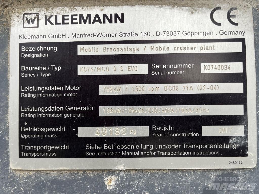 Kleemann MC 09 S الكسارات المتنقلة