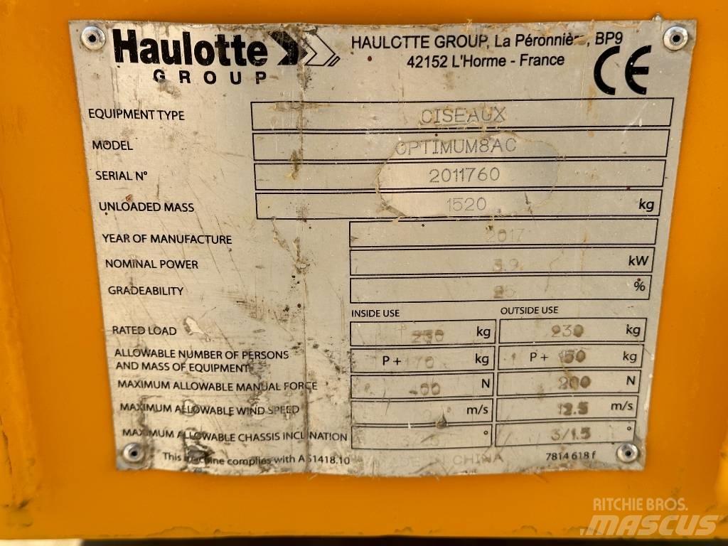 Haulotte OPTIMUM 8 رافعات مقصية الشكل