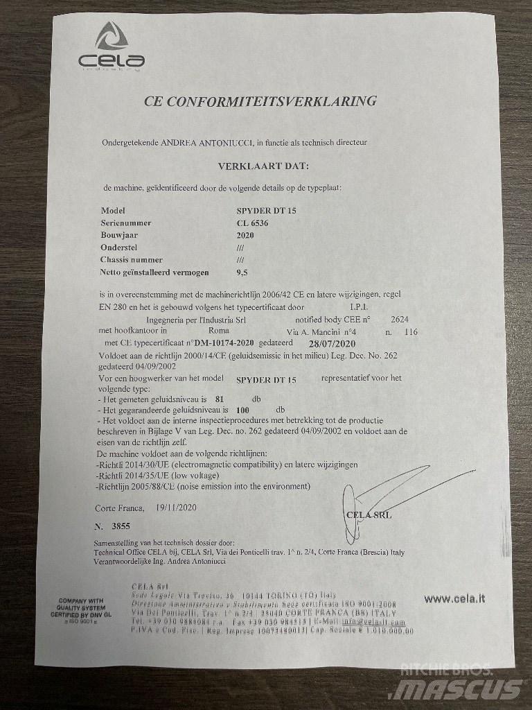Cela DT 15 SOLD رافعات سلة مفصلية