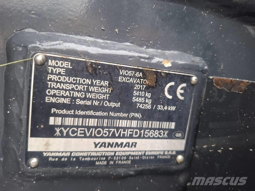 Yanmar Vio 57-6A حفارات صغيرة أقل من 7 طن (حفارات صغيرة)