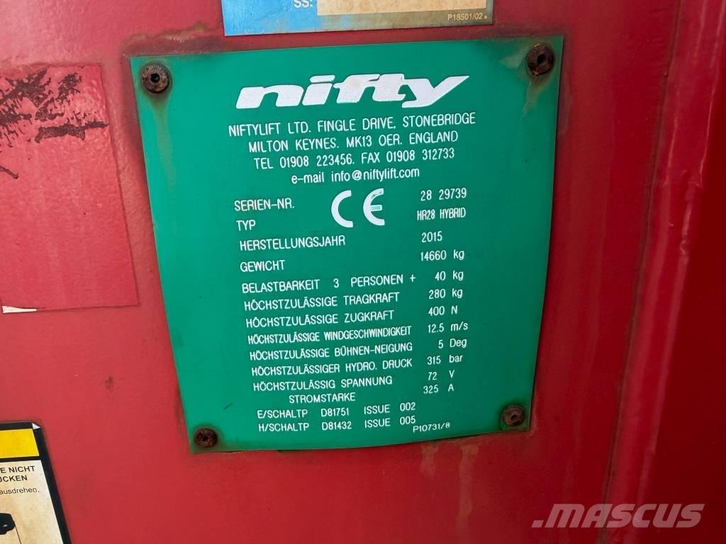 Niftylift HR 28 رافعات سلة مفصلية