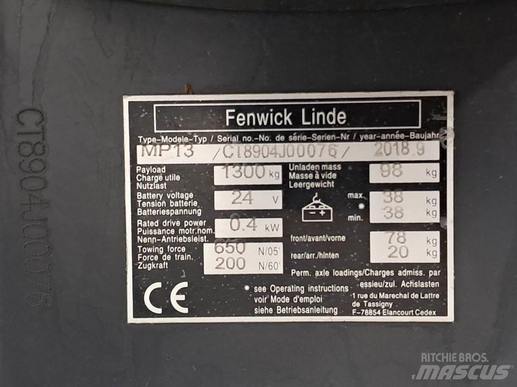 Linde MP13 شاحنة يدوية بمنصة نقالة