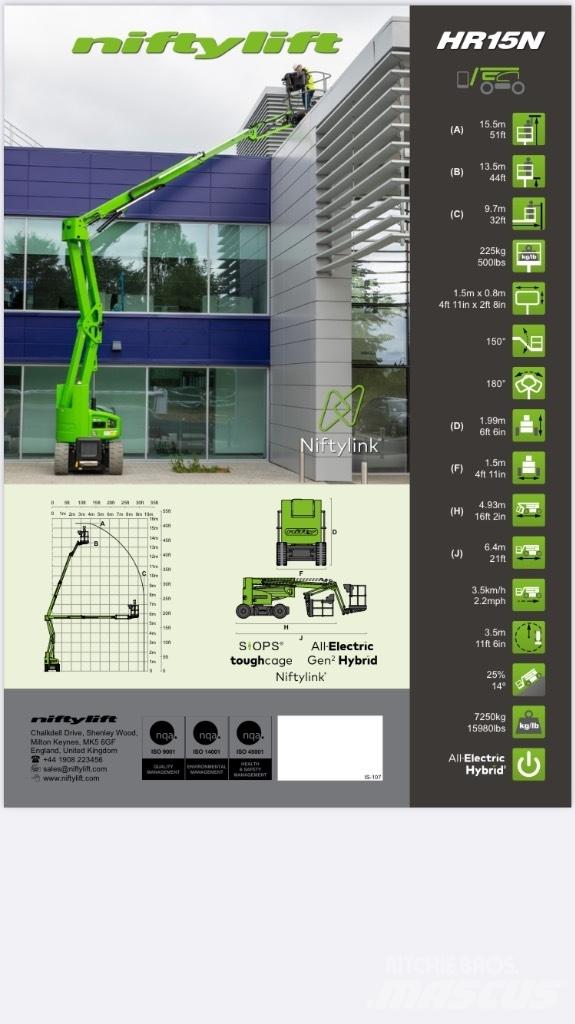 Niftylift HR 15NE رافعات سلة مفصلية