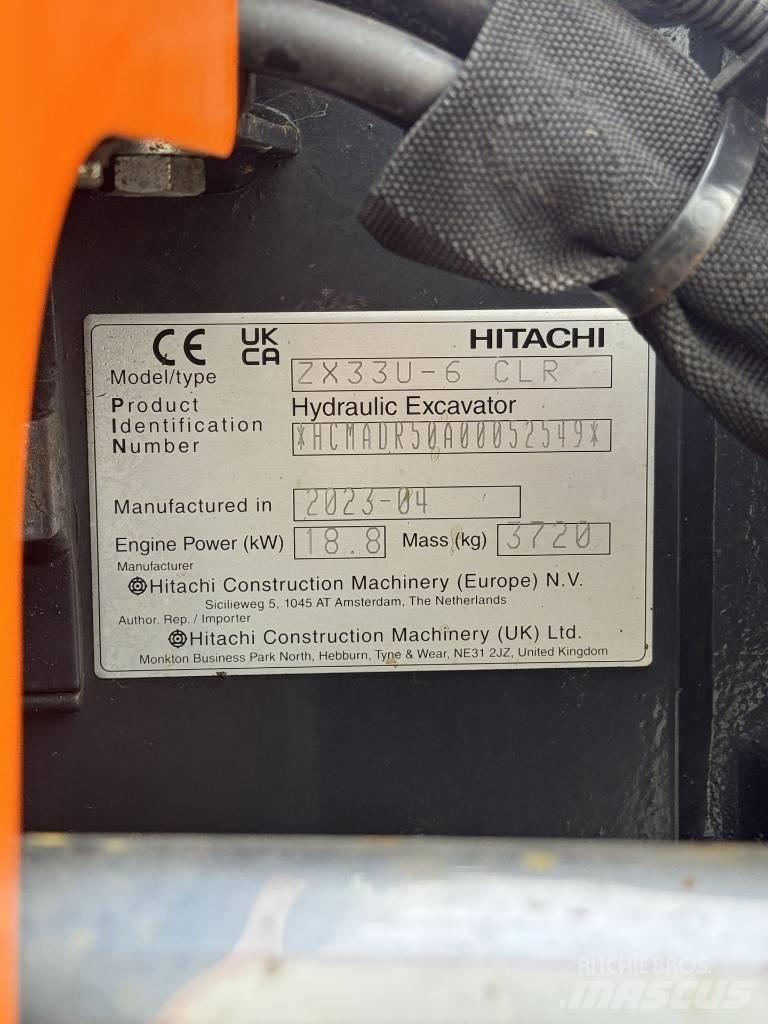 Hitachi ZX 33 U-6 حفارات صغيرة أقل من 7 طن (حفارات صغيرة)