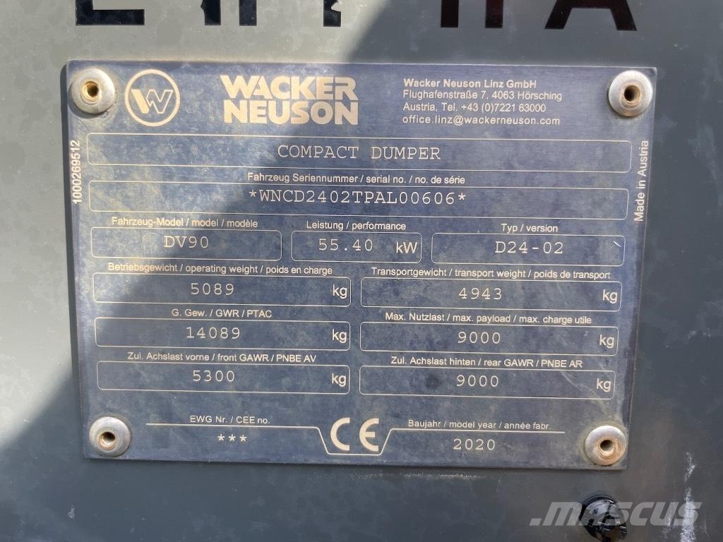 Wacker Neuson DV90 عربات نقل قلابة للمواقع
