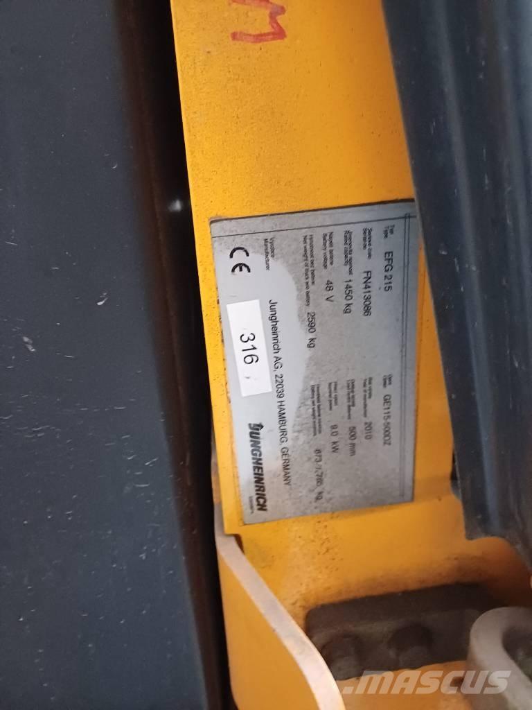 Jungheinrich EFG215 شاحنات ذات رافعات شوكية تعمل بالكهرباء