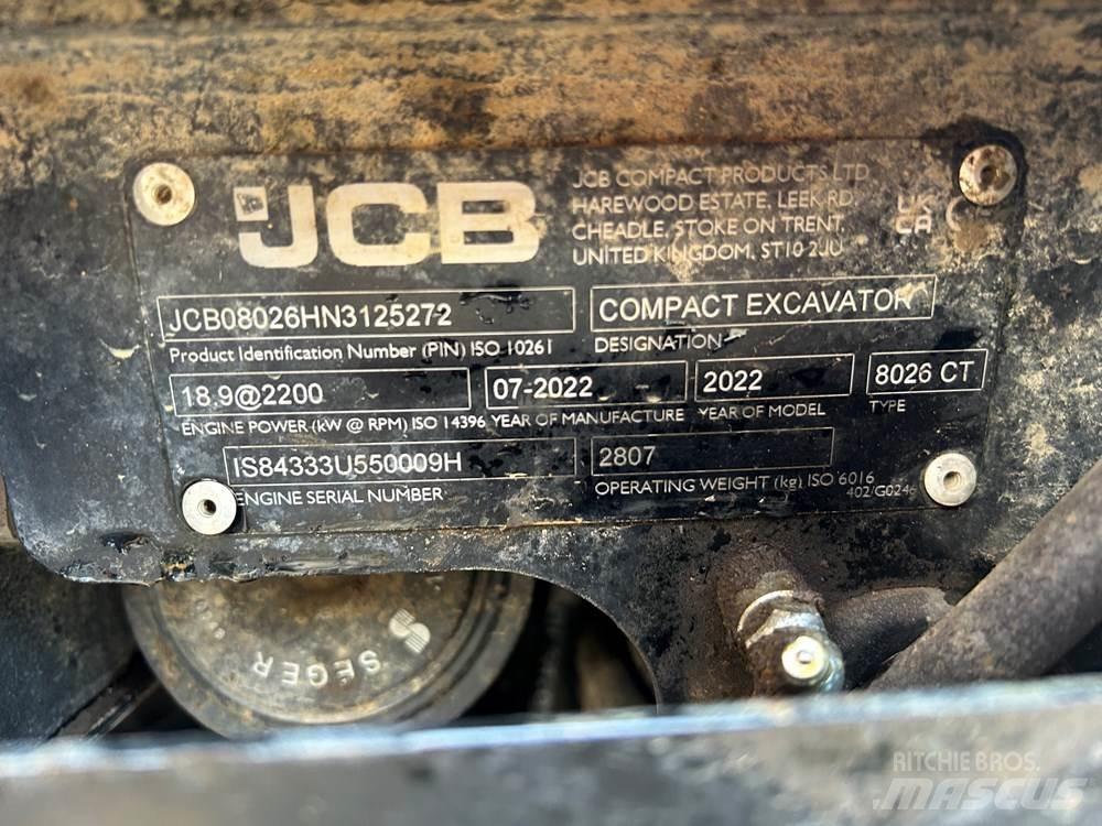 JCB 8026 CTS حفارات صغيرة أقل من 7 طن (حفارات صغيرة)