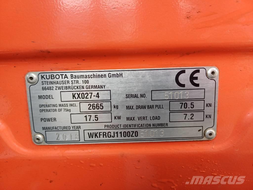 Kubota KX027-4 حفارات صغيرة أقل من 7 طن (حفارات صغيرة)
