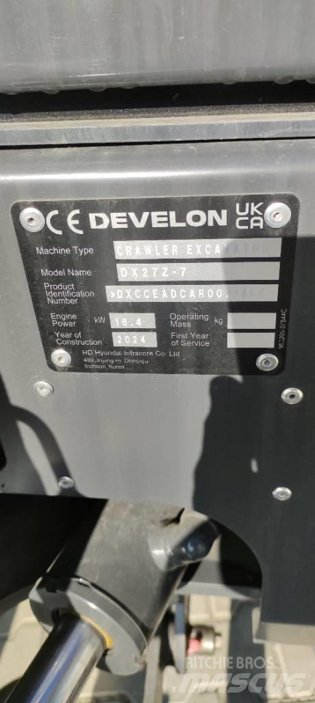 Develon DX 27 Z-7 حفارات صغيرة أقل من 7 طن (حفارات صغيرة)