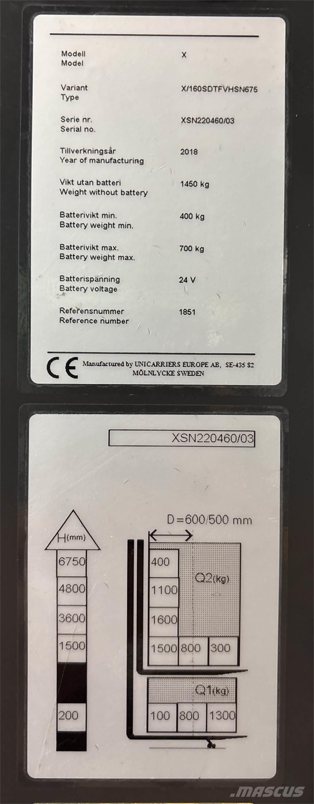Atlet X160 معدات التكديس الجوالة