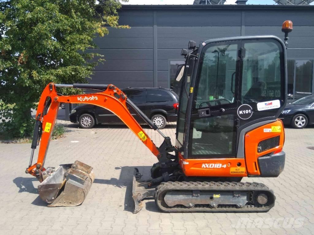 Kubota KX 018-4 حفارات صغيرة أقل من 7 طن (حفارات صغيرة)