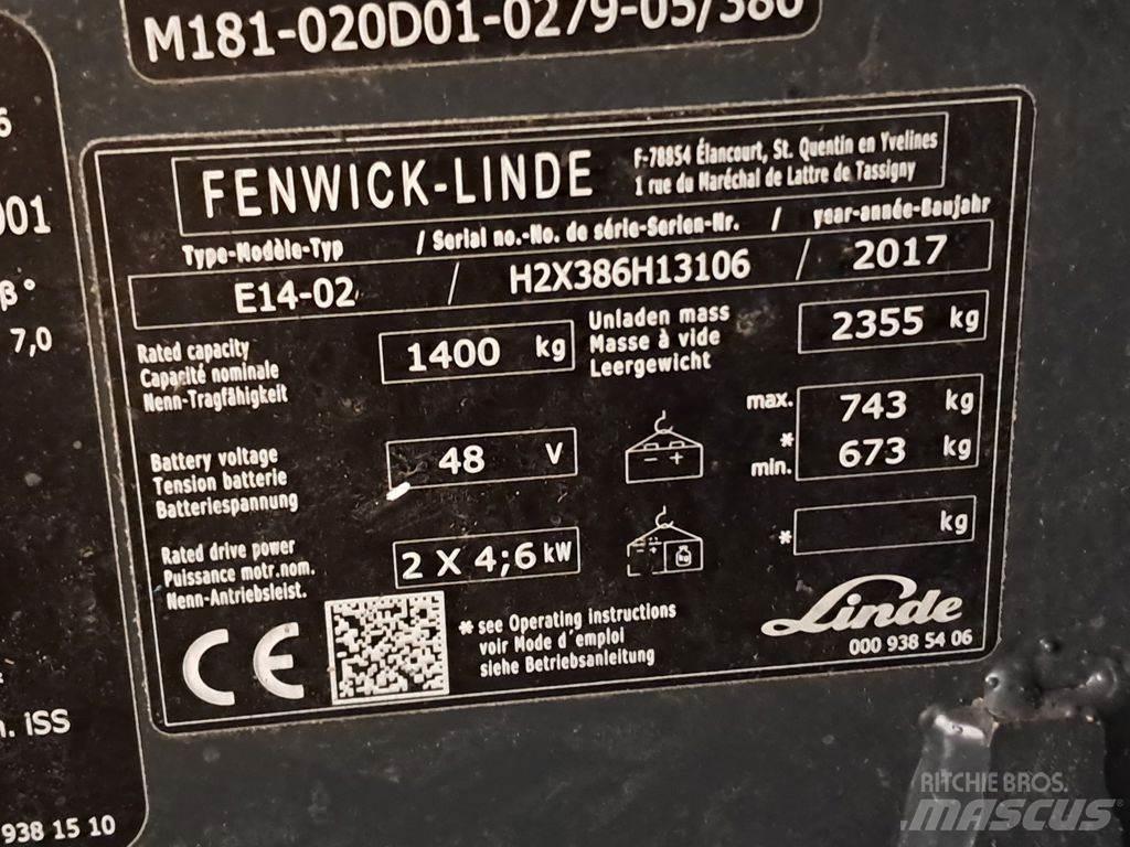 Linde E14-02 ion شاحنات ذات رافعات شوكية تعمل بالكهرباء